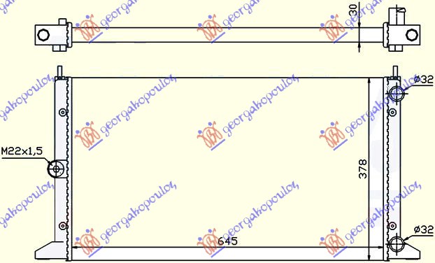 HLADNJAK MOTORA 2.0i 8V 1.9TD (64.5x37.8) -00 VW SHARAN 1995-2010 (7M8/7M9/7M6)