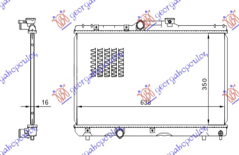 HLADNJAK MOTORA 1.3/1.6 (+/-AC) (63.8x35) TOYOTA COROLLA SDN 1997-1999 (E 11)