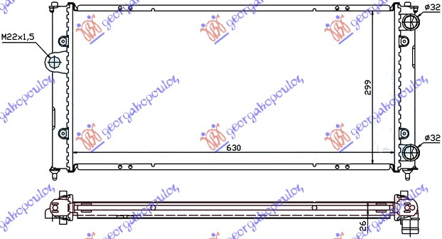HLADNJAK MOTORA 1.6 8V/1.8 16V/2.0 (63x32) SEAT CORDOBA 1997-1998 (6K1/6K2)