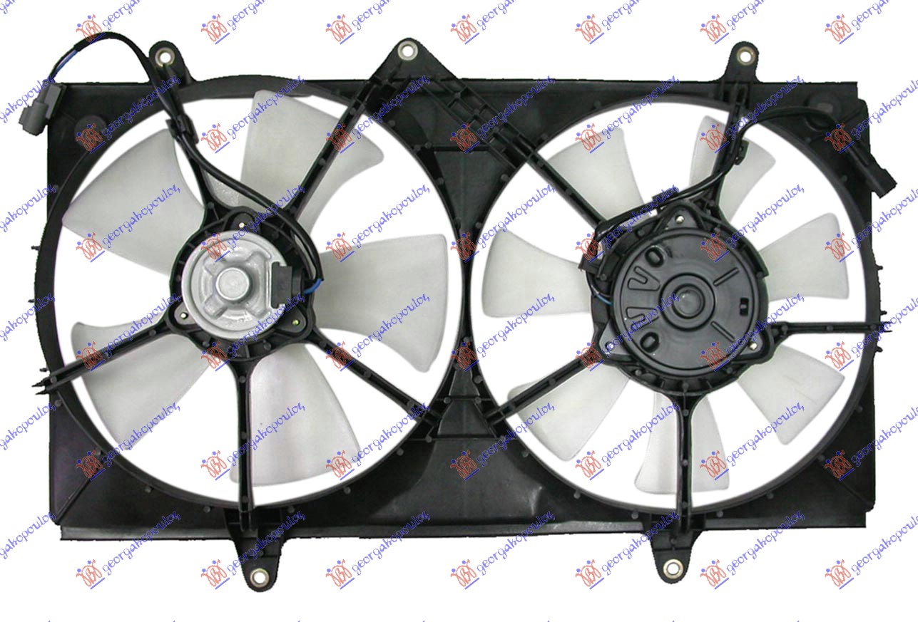 VENTILATOR HLADNJAKA (DUPLI) KOMPLET (BENZIN/DIZEL) TOYOTA COROLLA H/B-L/B 1997-1999 (E 11)
