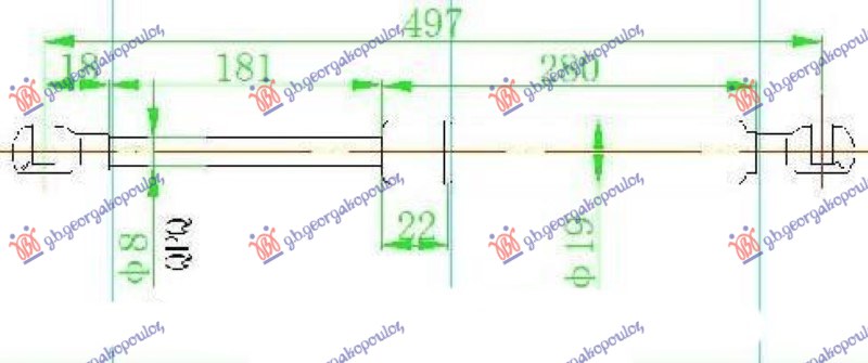 AMORTIZER GEPEK VRATA (L/B) (495L-510N) TOYOTA COROLLA H/B-L/B 1997-1999 (E 11)