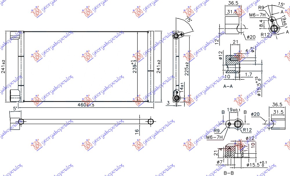 HLADNJAK KLIME 1.1i8V (414x24x18) FIAT SEICENTO 1998-2001 (187)
