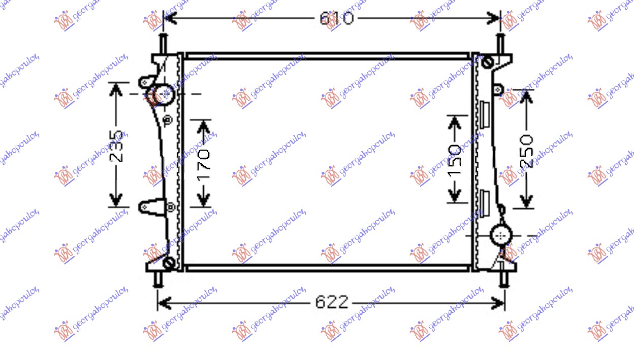 HLADNJAK MOTORA 1.9 JTD + AC (53x39.8x2.6) FIAT MULTIPLA 1998-2004 (186)