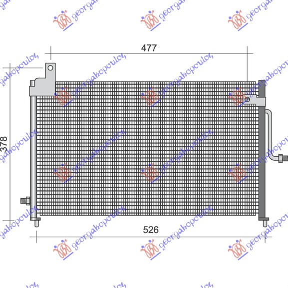 HLADNJAK KLIME 0.8 6V 1.0 8V (500x302x20) DAEWOO MATIZ 2000-2005 (M100/M150)