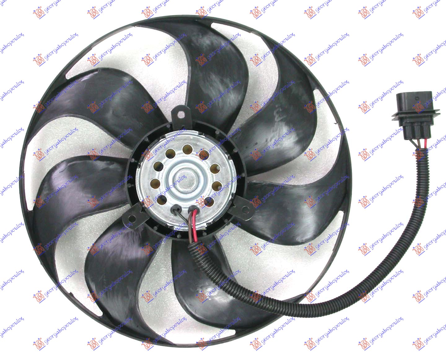VENTILATOR HLADNJAKA (MOTOR+ELISA) (345mm) (250/60w) (3 PIN) SKODA FABIA 1999-2007 (6Y2/6Y3/6Y5)