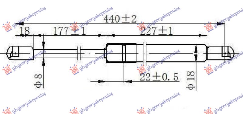AMORTIZER GEPEK VRATA 5 VRATA/KARAVAN (440L-600N) SKODA FABIA 1999-2007 (6Y2/6Y3/6Y5)