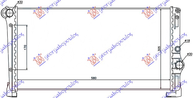 HLADNJAK MOTORA 1.3JTD (58x31x3.8) (MARELLI TIP) FIAT IDEA 2004-2010 (350)