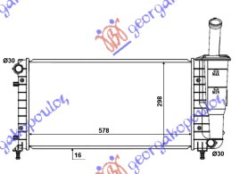 HLADNJAK MOTORA 1.2 8/16V (+/-AC) (58x31.7x18) FIAT IDEA 2004-2010 (350)