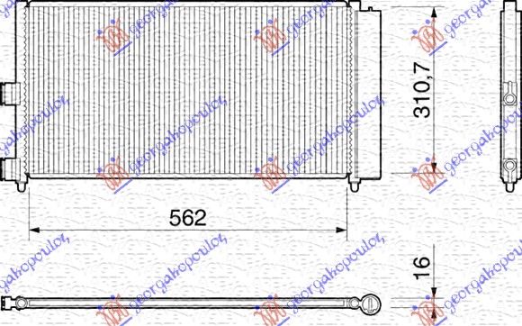 HLADNJAK KLIME 1.2/1.4i 8/16V 1.3/1.9 JTD (570x310) FIAT IDEA 2004-2010 (350)