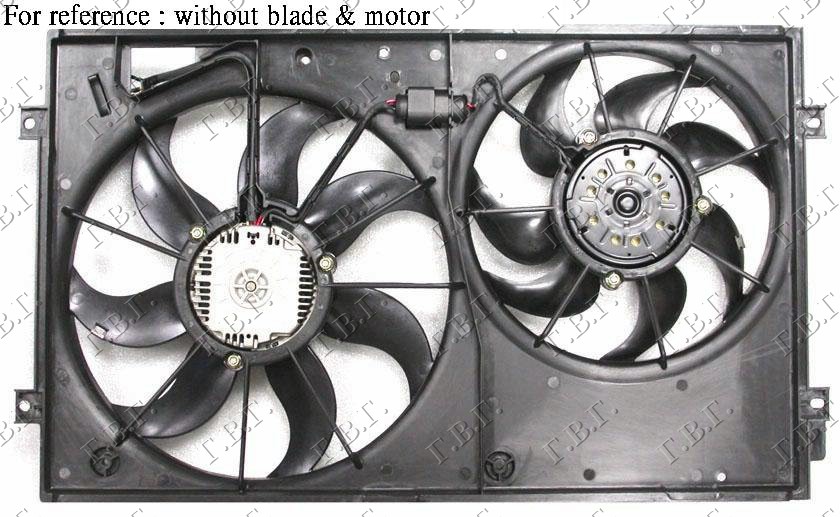 VENTILATOR KOMPLET (280mm) (DUGULJASTI KONEKTOR) SKODA SUPERB 2001-2008 (3U4)