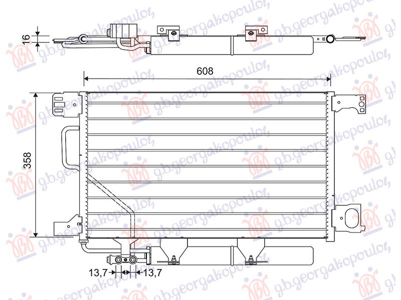 HLADNJAK KLIME 2.7 DIZEL (630x356) (VALEO) MERCEDES CLC COUPE 2001-2008 (W203)