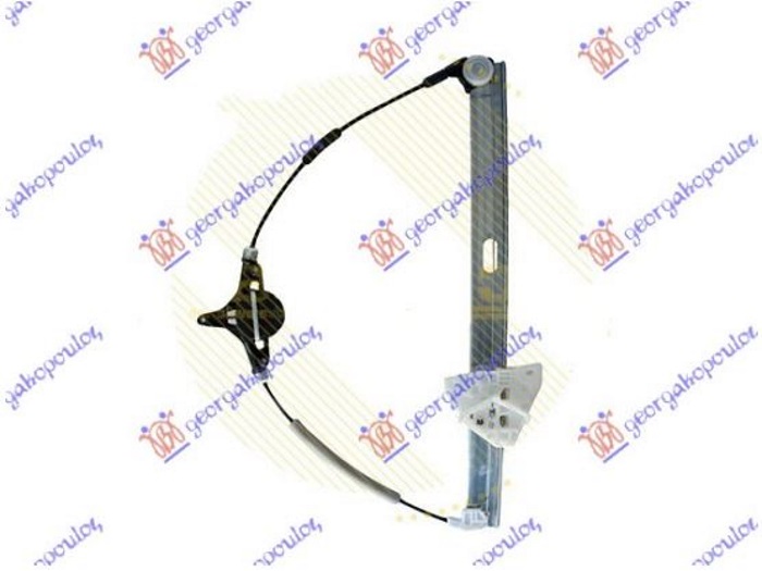 PODIZAC PREDNJEG PROZORA ELEKTRICNI (BEZ MOTORA) MAZDA 2 2007-2014 (DE/DH)