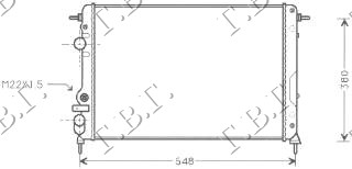 HLADNJAK MOTORA 1.4/1.6/1.8/2.0 (MAN/AUTO) (+AC) (58.5x41) RENAULT MEGANE SCENIC 1999-2003 (JA0/JA1)