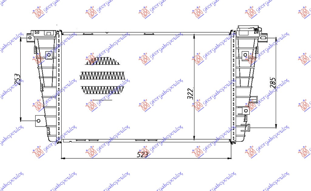 HLADNJAK INTERKULERA 1.3-1.9 CDTi (52x32x27) OPEL ASTRA H 2004-2010 (A04)