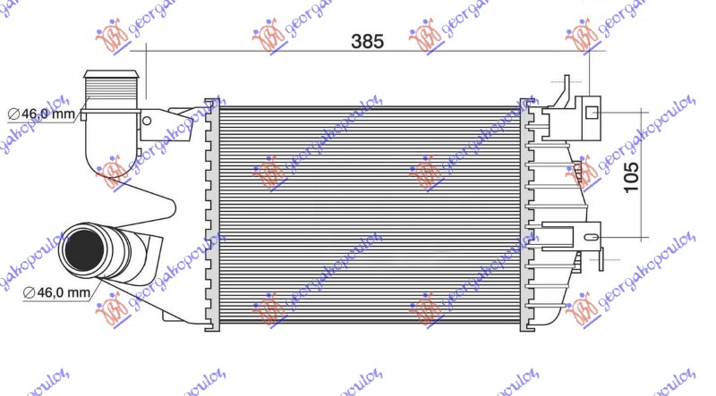 HLADNJAK INTERKULERA 1.7 CDTi DIZEL (260x180x62) 08- OPEL ZAFIRA 2005-2012 (A05)