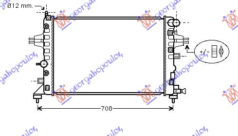 HLADNJAK MOTORA 1.2/1.4/1.8 BENZIN (MAN/AUTO) (600x360) CEV DIJAGONALNO OPEL ASTRA H 2004-2010 (A04)