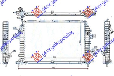 HLADNJAK MOTORA 1.7/1.9CDTi 2.0i16V OPC (+/-AC) (AUTO) (60x41) OPEL ZAFIRA 2005-2012 (A05)