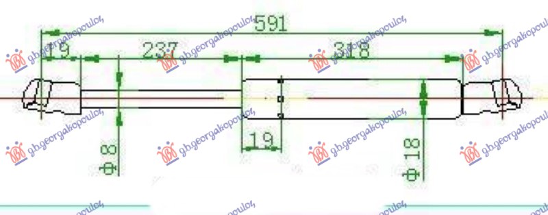 AMORTIZER GEPEK VRATA 3/5 VRATA (591L-350N) OPEL ASTRA F 1995-1998 (T92)