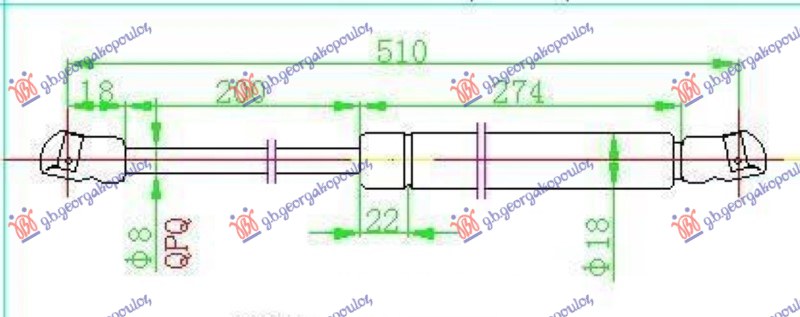 AMORTIZER GEPEK VRATA KARAVAN (508L-550N) OPEL ASTRA F 1995-1998 (T92)