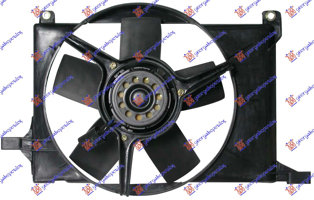VENTILATOR HLADNJAKA KOMPLET (1.4/1.6 16V BENZIN) (+AC) OPEL TIGRA 1995-2004 (S93)