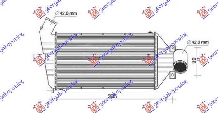 HLADNJAK INTERKULERA 2.2 16V BENZIN 01- / 1.7 TD DIZEL (240x127) (NISSENS) OPEL ASTRA G 1998-2004 (T98/F35)
