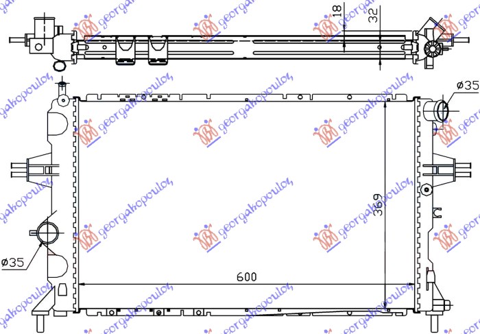 HLADNJAK MOTORA 2.0/2.2 BENZIN / 2.0/2.2 TD DIZEL (600x370) OPEL ZAFIRA 1999-2005 (T98)