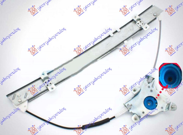 PODIZAC PREDNJEG PROZORA ELEKTRICNI (BEZ MOTORA) NOSAC MOTORA VISE OD 3 ZUBA (O) DAEWOO LANOS L/B 1997-2008 (KLAT)