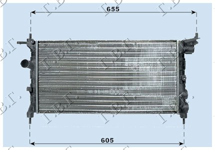 HLADNJAK MOTORA 1.2/1.4 (-AC) (53x28) (DIJAGONALNO) OPEL CORSA B 1997-2000 (S93)