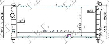 HLADNJAK MOTORA 1.2/1.4 (+AC) (68x27.5) (DIJAGONALNO) OPEL CORSA B 1997-2000 (S93)