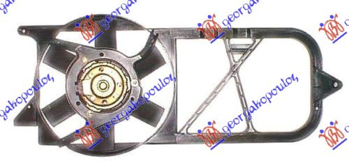 VENTILATOR HLADNJAKA KOMPLET (1.0/1.2cc BENZIN) (+AC) OPEL CORSA B 1997-2000 (S93)