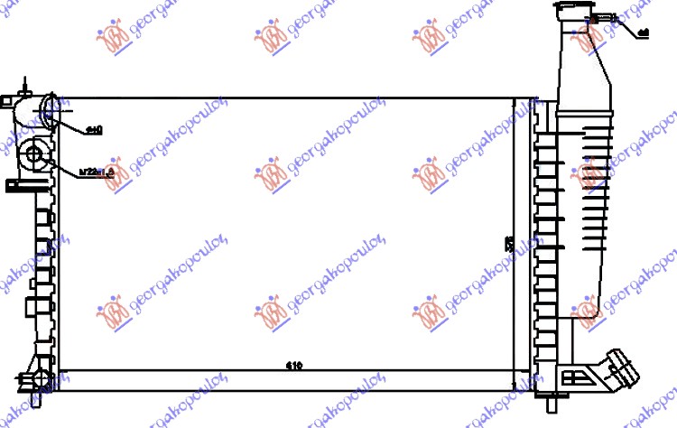 HLADNJAK MOTORA 1.1/1.4/1.6/1.8cc 8V (+/-AC) (61x37.8) CITROEN BERLINGO 1996-2002 (MF)