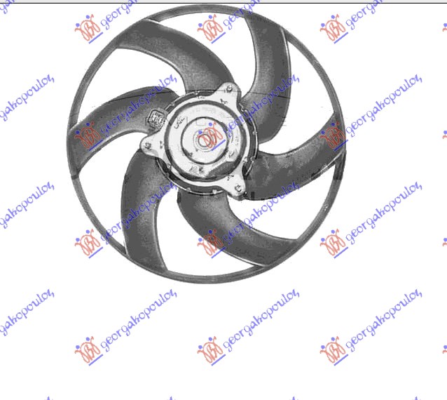 VENTILATOR (MOTOR+ELISA) BENZIN/DIZEL (340mm) PEUGEOT 306 1993-1996 (7B/N3/N5N/7)