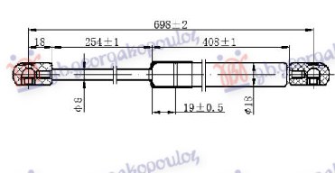 AMORTIZER GEPEK VRATA (700L-670N) CITROEN BERLINGO 1996-2002 (MF)
