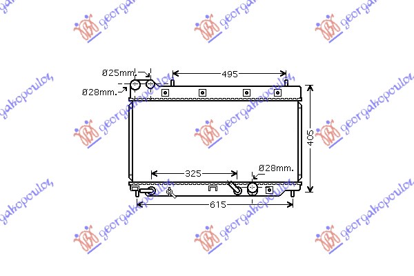 HLADNJAK MOTORA 1.4 8V (AUTO) (+/-AC) (32.5x65) 04- (KOYO) HONDA JAZZ 2001-2008 (GD/GE3/GE2)