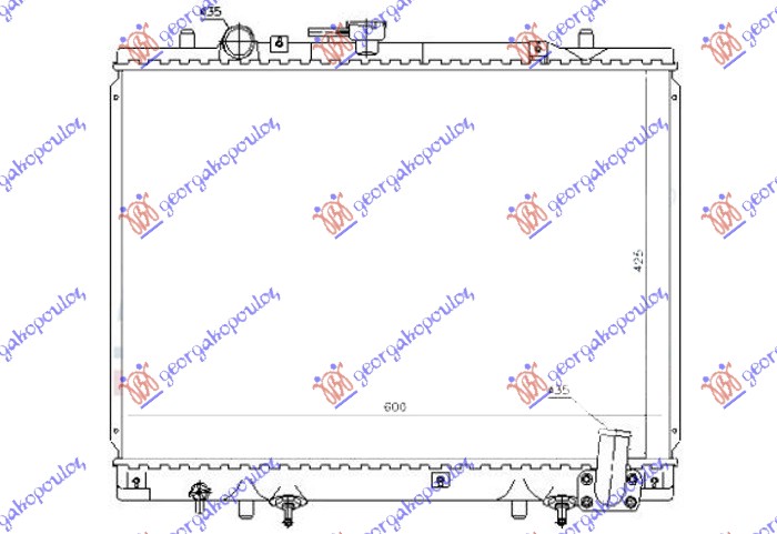 HLADNJAK MOTORA 2.5 DIZEL (AUTO) (425x600) MITSUBISHI P/U L200 1997-1999 (K7T/K6T/K5T)