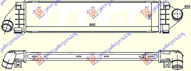 HLADNJAK INTERKULERA 1.6-1.8-2.0-2.2 TDCI (66x15x4) VOLVO S80 2006-2013 (184/124)