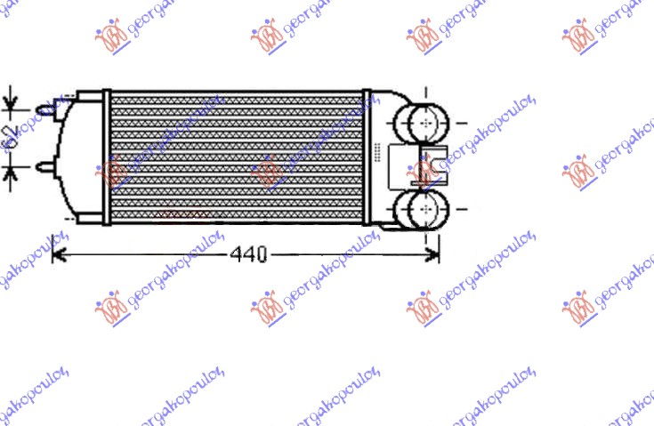 HLADNJAK INTERKULERA 1.6 HDI (300x148x85) PEUGEOT PARTNER 2002-2008 (5/G)