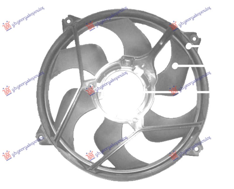 VENTILATOR KOMPLET BENZIN/DIZEL (460W) PEUGEOT PARTNER 2002-2008 (5/G)