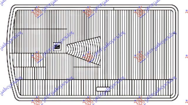 STAKLO FARA (CETVRTASTO SOCIVO) MERCEDES E CLASS  1976-1982 (W123)