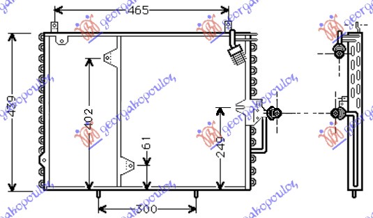 HLADNJAK KLIME 2.0/2.2i/16V (540x398) MERCEDES E CLASS 1993-1995 (W124)