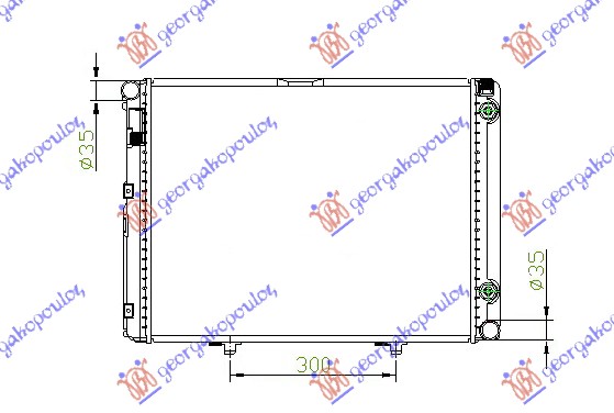 HLADNJAK MOTORA 1.8/2.0/2.3 BENZIN (MAN/AUTO) (+AC) (57.5x45) MERCEDES 190E  1984-1993 (W201)