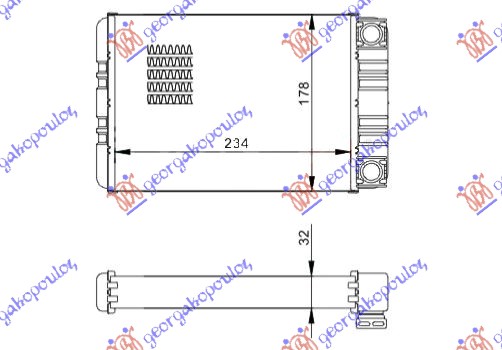 GREJAC KABINE (235x178) MERCEDES CLC COUPE 2001-2008 (W203)