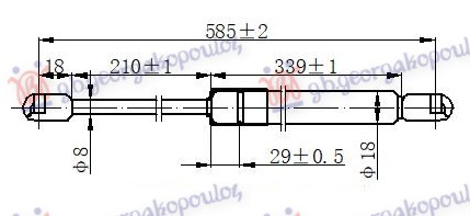 AMORTIZER HAUBE (585L-290N) MERCEDES CLC COUPE 2001-2008 (W203)