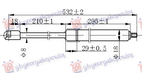 AMORTIZER HAUBE (532L-280N) MERCEDES CLC COUPE 2001-2008 (W203)