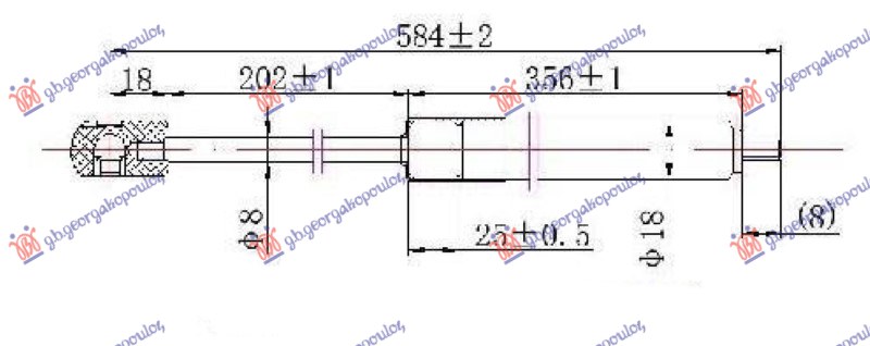 AMORTIZER HAUBE (560L-310N) MERCEDES CLC COUPE 2001-2008 (W203)