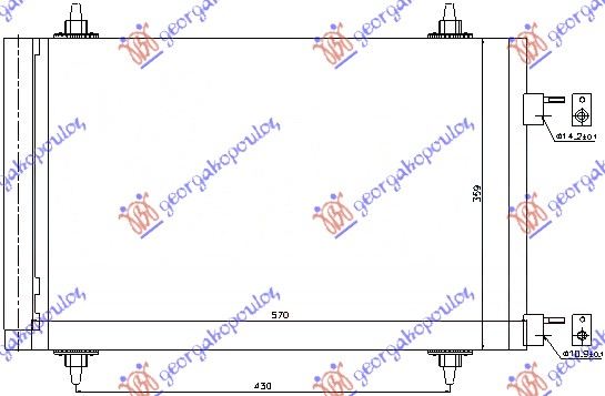 HLADNJAK KLIME BENZIN/DIZEL (535x361) PEUGEOT 308 I 2008-2013 (4B/4A/4C)