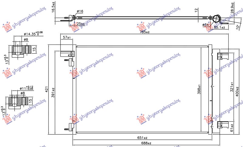 HLADNJAK KLIME 1.6 BENZIN (651x398x12) CITROEN DS4 2011-2015 (NX)
