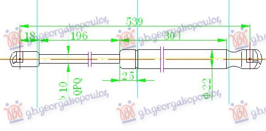 AMORTIZER GEPEK VRATA KARAVAN (537L-750N) PEUGEOT 308 I 2008-2013 (4B/4A/4C)
