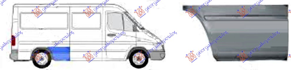 KRAJ ZADNJEG BLATOBRANA (PREDNJI DEO) (1950mm) VW LT 1998-2006 (2D)