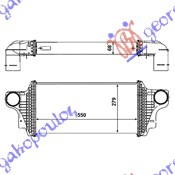 HLADNJAK INTERKULERA 4.0 (420-450 CDi) DIZEL (550x280x64) MERCEDES ML 2005-2011 (W164)